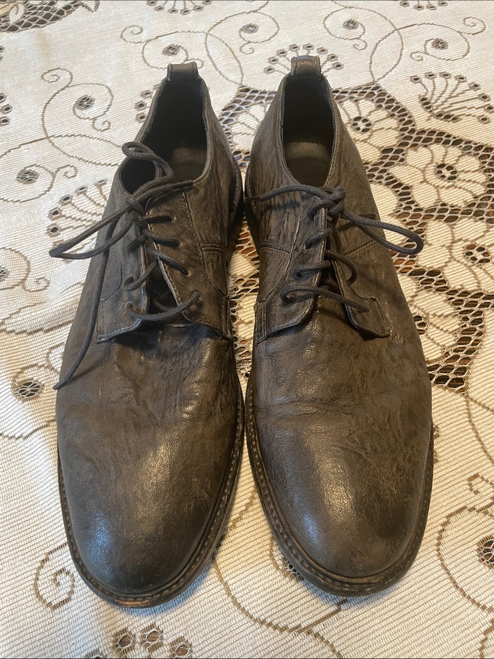 All Saints Classic Lace-Up Dress Shoes in Dark Gray
